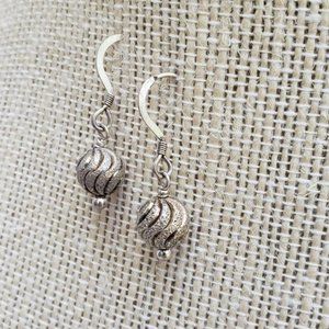 Sterling Silver Ball Dangling Earrings